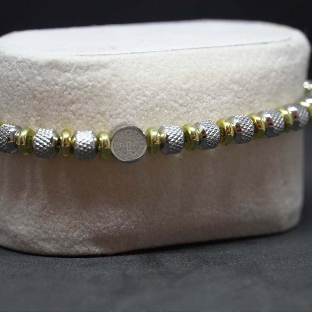 6mm Stainless Steel Beaded Bracelet #8543 - Picture 3 of 3